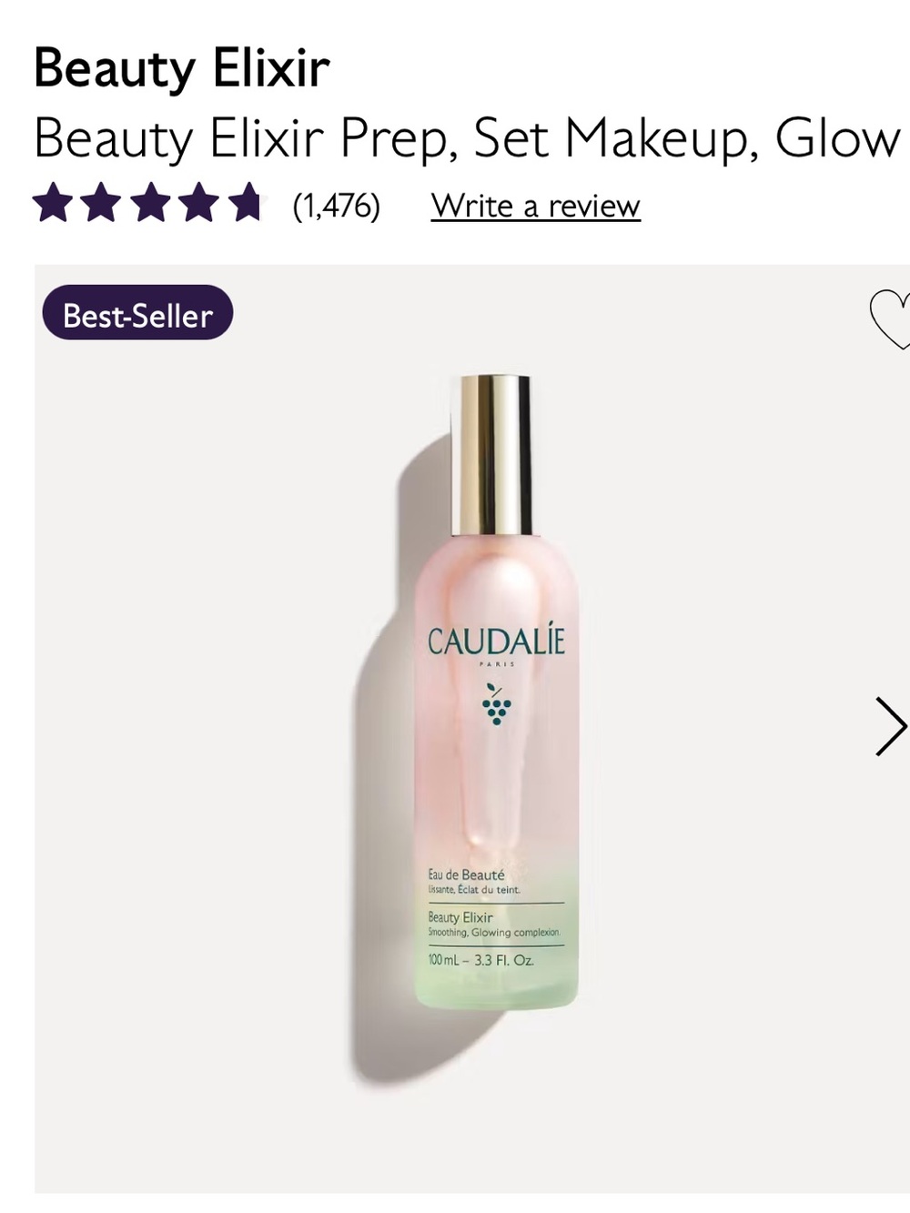 Caudalie Beauty Elixir Facial Mist - NEW